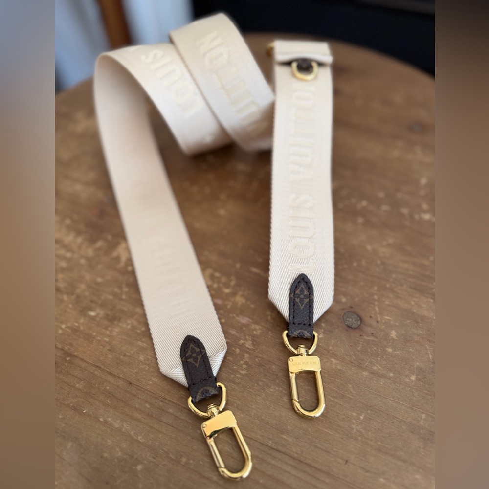 Sold on fb. Louis Vuitton Adjustable crème and monogram bando strap